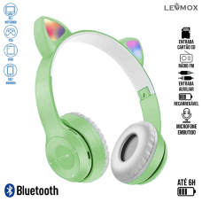 Headphone Bluetooth Gatinho LEF-950 Lehmox - Verde